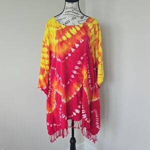 Vibrant Tie-Dye Poncho